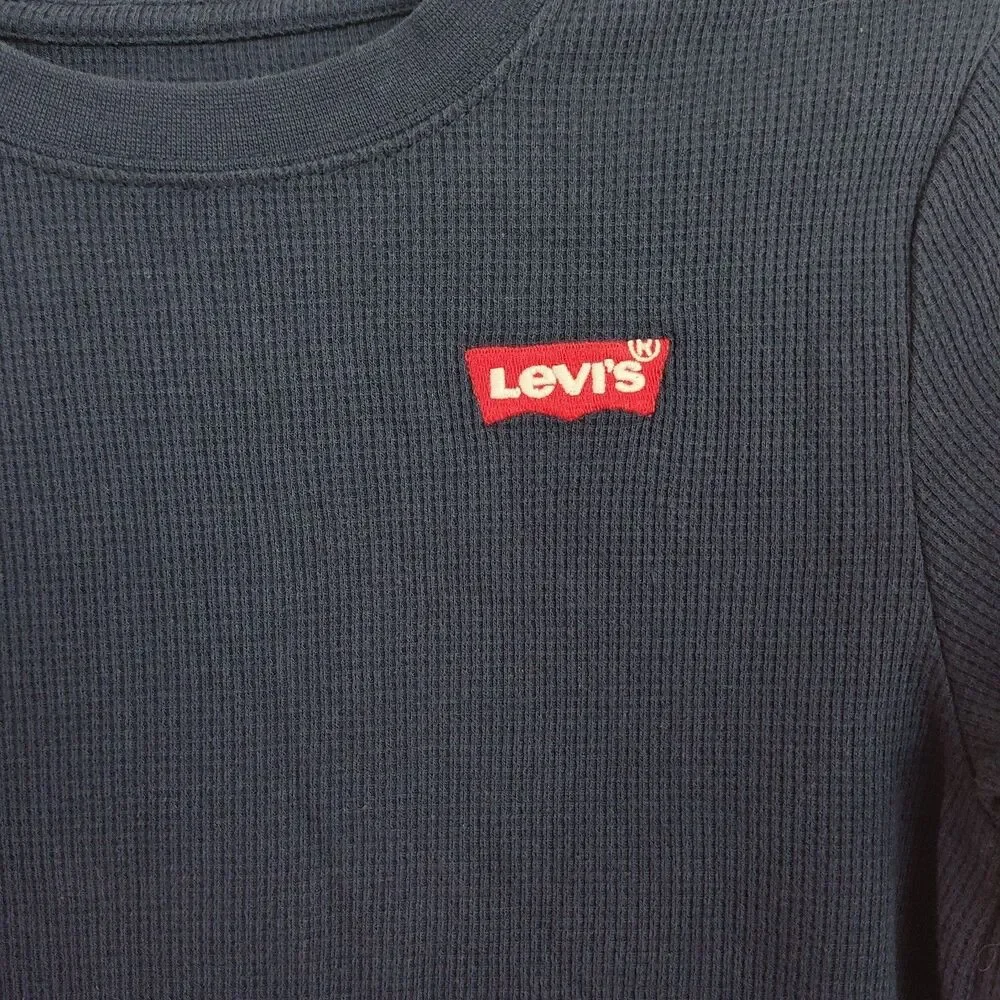 Levi's‎ Long-Sleeve T-Shirt Youth Boys' M (10/12) Navy Blue Crew Neck Pullover